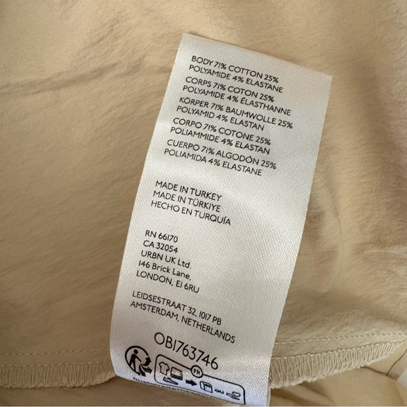 Anthropologie || Sleeveless V-Neck A-Line Dress Seamed Midi Tan 14 - Picture 9 of 9